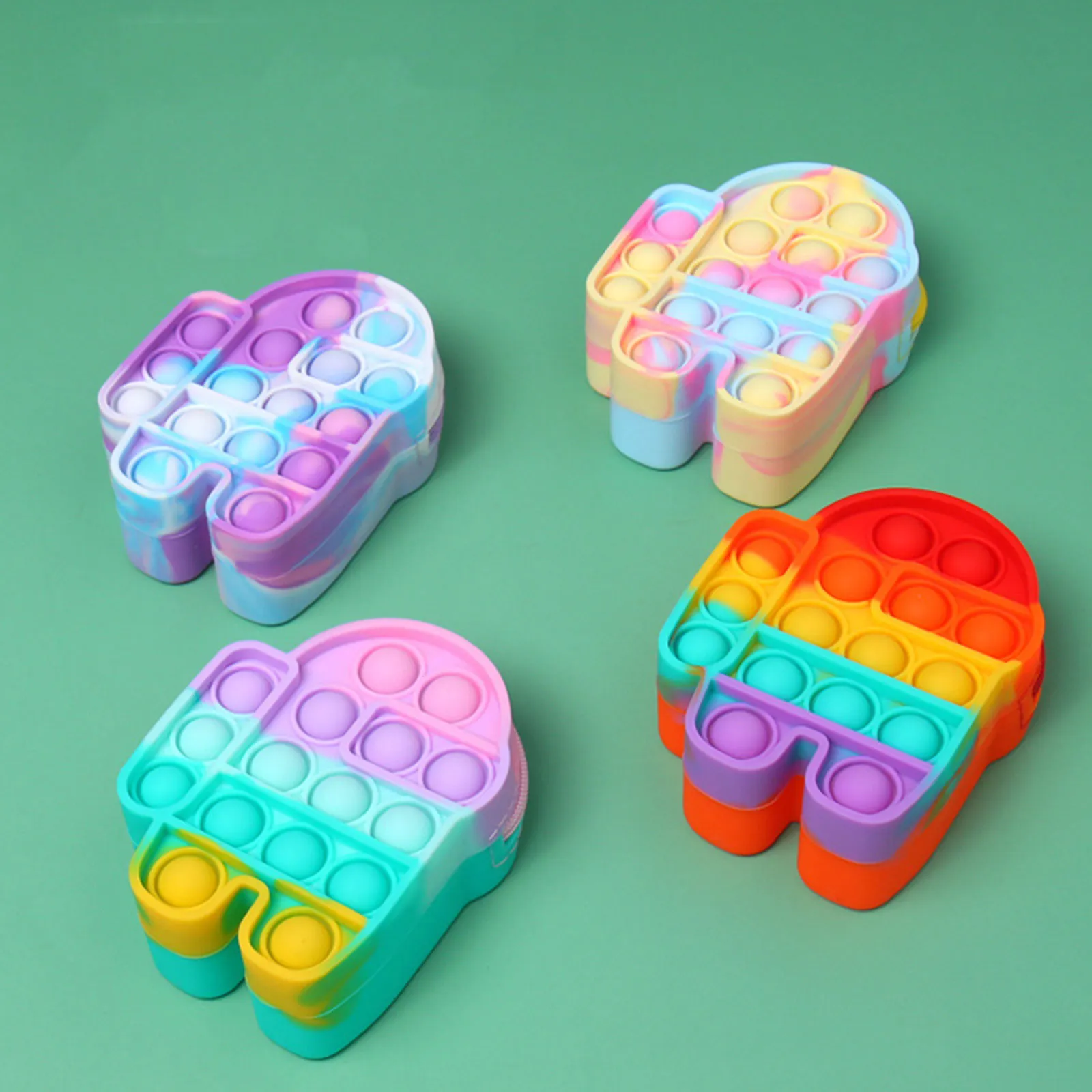 Jouet Mini arc-en-ciel push Bubble porte-monnaie colorant jeux adultes enfants fossette Antistress Fidget Squeeze boîte de rangement