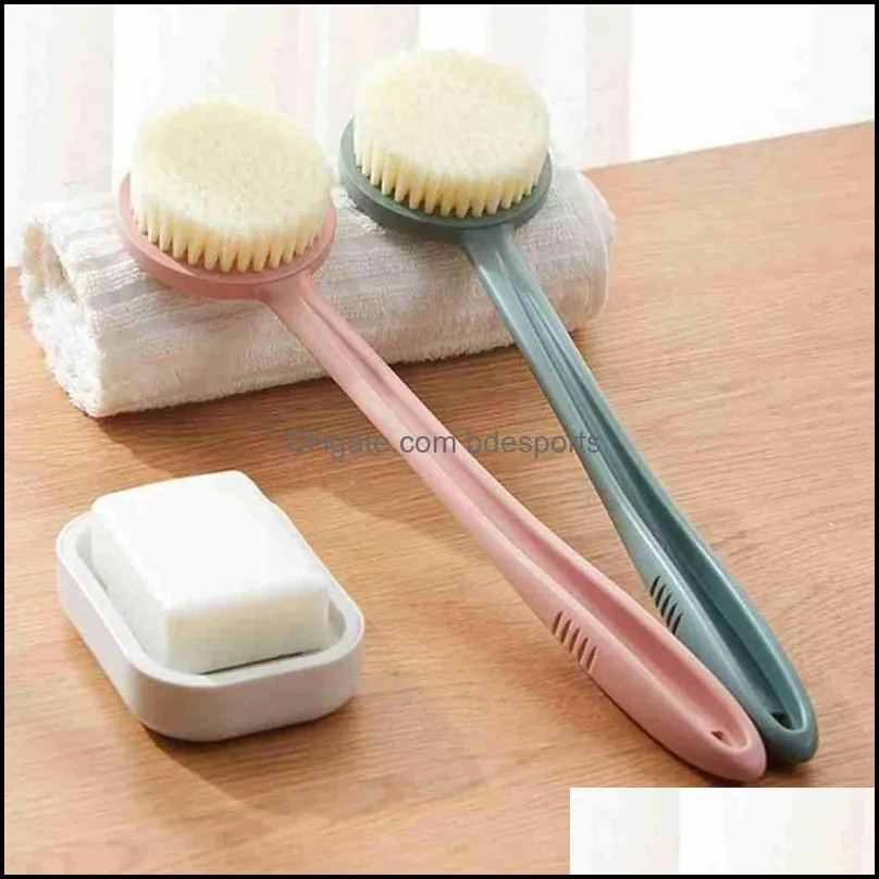 Bath Accessory Set Brush Long Back Body Handle Skin Cleansing Brushes Exfoliating Scrub Massager Bathroom Shower Spa Feet Scrubbing