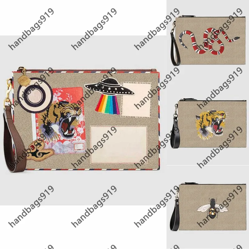 Femmes Designer Sacs pochette Portefeuille Mode All-match Embrayages Sac à main Grande capacité Enveloppe Classique Imprimé Zipper animal Broderie Motif Sacs à main