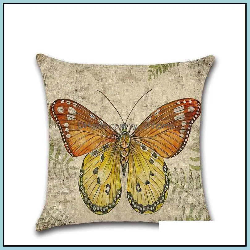 Dream butterfly Cotton Linen Colorful Decorative Pillow Case Chair Square Waist Seat Pillow Cover Home Textile