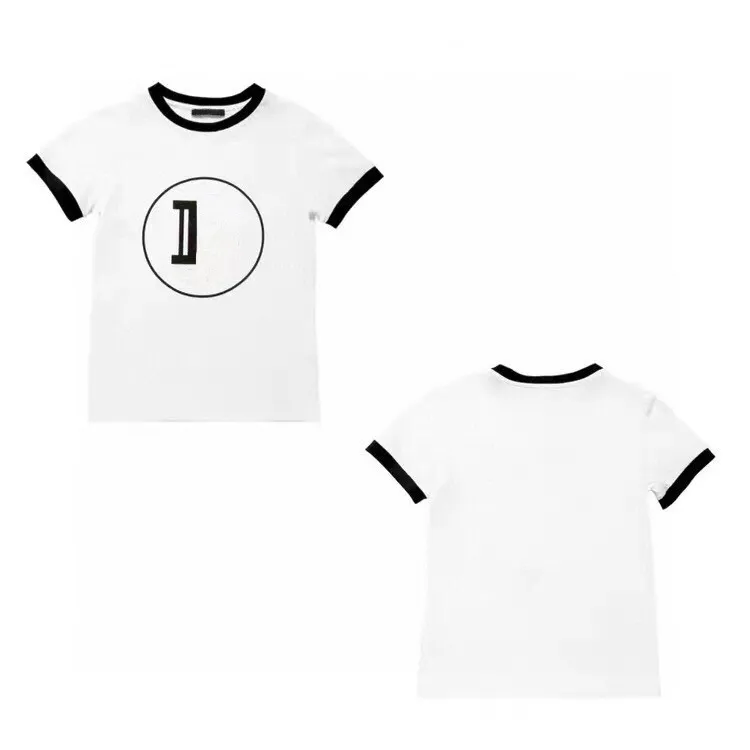 Barn mode kortärmad t-shirt söt pojke casual topp bekväma tees neutral brevT-tröja tjej sport baby sommar kläder 2021