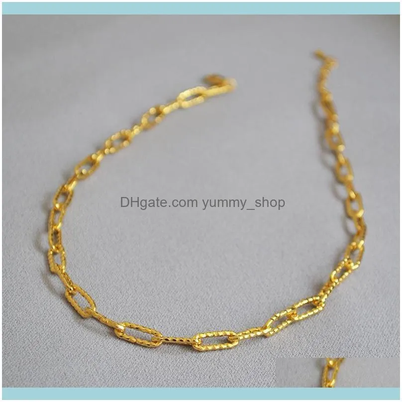 WT-BFN013 WKT Gold Genuine Modern European And American Fashion Rough Hammer Grain Cold Metal Necklace For Woman Chains