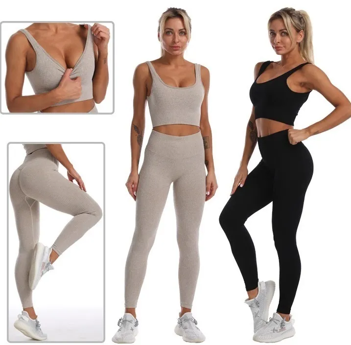 Mulheres Tracksuits Sexy Push Up Alto Cintura Leggings Ginásio Activo Wear  Seamless Workout Sets Femme Jegging Gymnastics Roupa Mulher Fitness Senhora  Sports Sportwear De $148,18