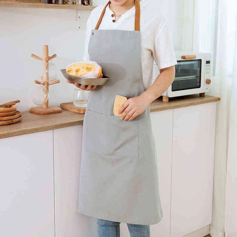 Grembiule Da Lavoro Antiolio E Impermeabile In Cotone E Poliestere, Con Tasche, Per Chef Professionisti E Personale Di Cucina – Nero