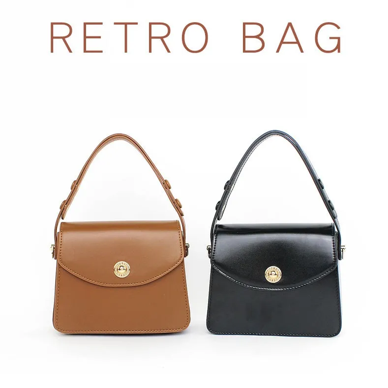 Outdoor fashion bags casual retro womens shoulder bag summer solid color ins messenger small square lady handbag