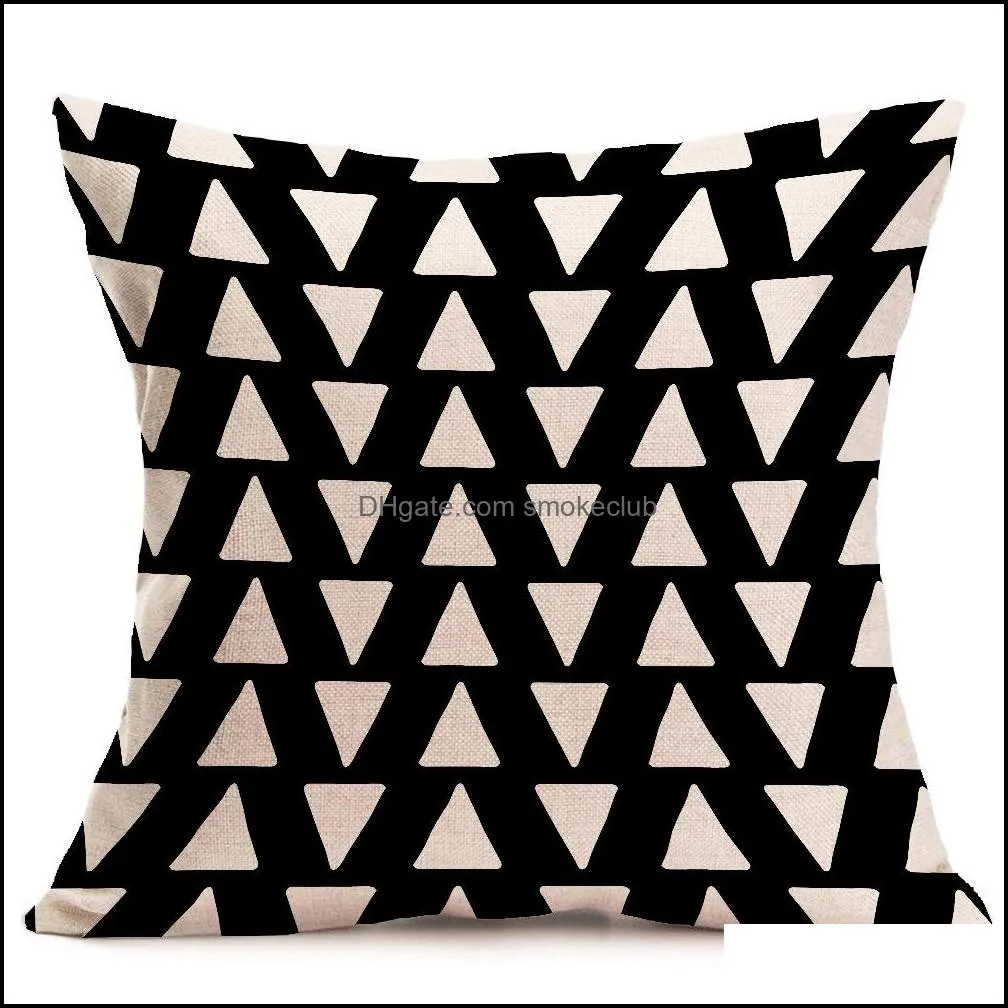 halloween Christmas black white pillowcase geometry Cushion covers Cotton linen pillow cover for Sofa bed Nordic Throw Pillow case