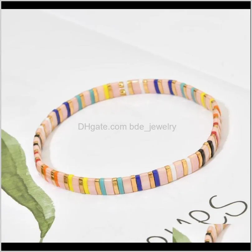 5pcs/lots random sets mixed colorful tila beads bracelets for women miyuki bracelet rainbow gift boho summer pulseras mujer