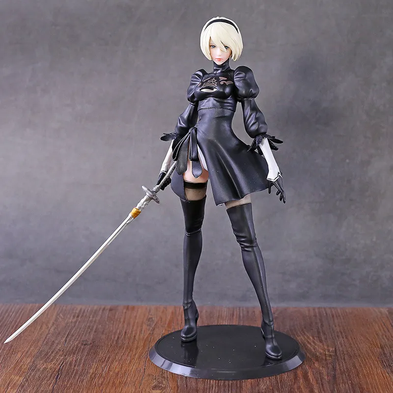 NieR Automata 2B YoRHa No.2 Type B Petite Épée Version PVC Figure Poupée Collection Modèle Figurine Jouet X0526