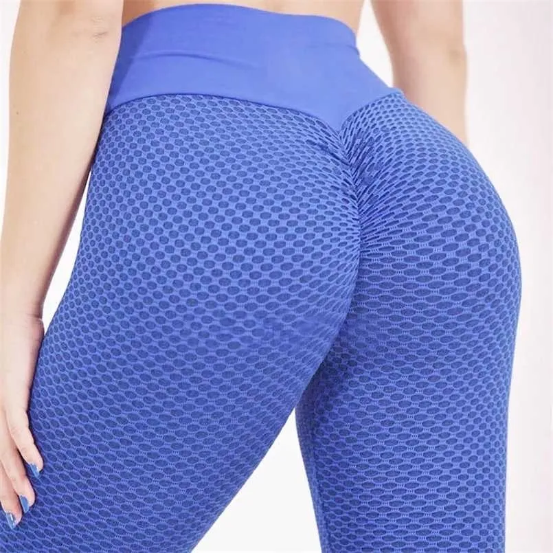 Femmes taille haute Leggings No Voir épais Fitness Legging Par Butt Lift sans couture Legins Workout Gym Scrunch Booty Push Up Pants 211108