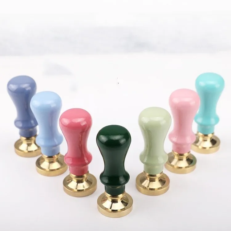 Wood Handle Wax Seal Stamp Accessories Portable Mini Diy Seal Tool Retro Macaron Color Just Grip Post Gifts Decorative T2I53164