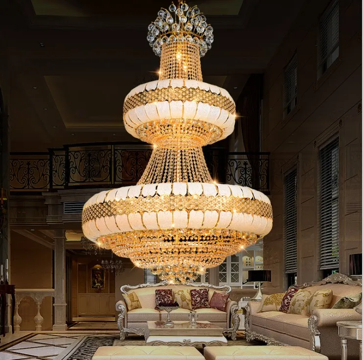 LED Crystal Chandeliers Lights Fixture Gold Chandelier Golden Home Indoor Lighting l Clubs Hanging AC90V-260V