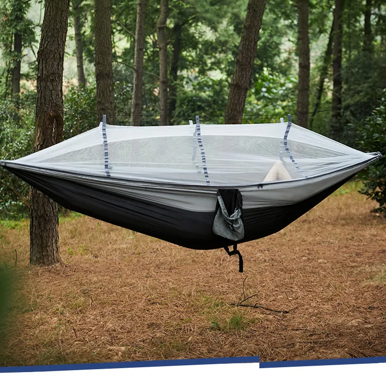 1-2 personas al aire libre mosquitera paracaídas hamaca camping cama para  dormir columpio silla doble