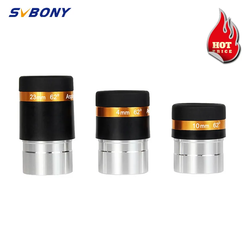 SVBONY 1.25" Aspheric Eyepiece Set HD Wide Angle 62 De 4 10 23mm Fully Coated Telescope Accessory