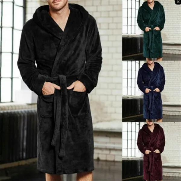 Mens Winter Sleepwear Pijamas Lounges Robe M 4XL Homens Homens Long Bath  Rupes Primavera Peludo Quente Quente Kimono Roupado Bathrobe Celeiro Casaco  Masculino1 De $327,28