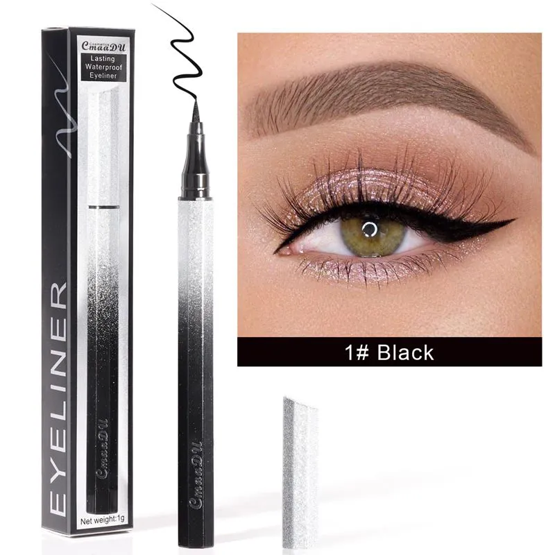 Cmaadu matt eyeliner penna stjärnig himmel utseende långvarig vattentät vit svart brun ögonfodral tatuering penna 240pcs / lot dhl