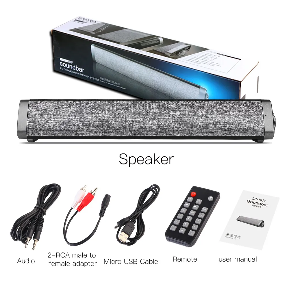 Alto-falantes estéreo sem fio Bluetooth com controle remoto Subwoofers Sound Bar para TV / Telefones / Home Theater LP-1811