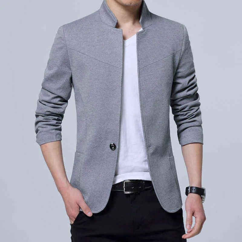 Liseaven Blazer Men Jackets Male Stand Collar s Slim Fit s black Jacket Plus Size 5XL 211110