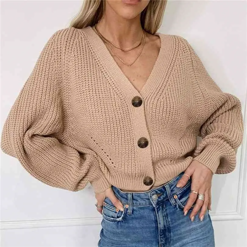 Frauen Strickjacke Winter Kaschmirpullover Langarm V-Ausschnitt Frau Strickjacken Jersey Strickpullover Pull Femme Mantel 210922