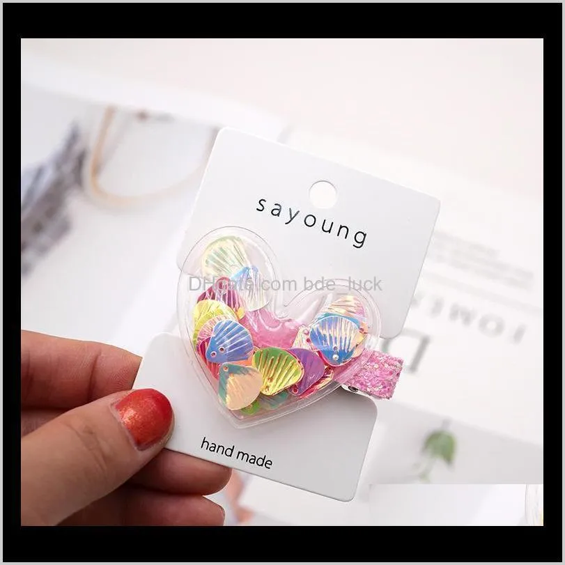 Korean Cute Baby Hair Clips for Girls Glitter Sequins Star Crown Heart Hair Accessories Bows Kids Hairpin Pin