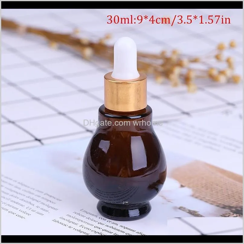 10/20/30ml glass refillable container amber dropper bottle essential oil perfume bottles empty storage & jars