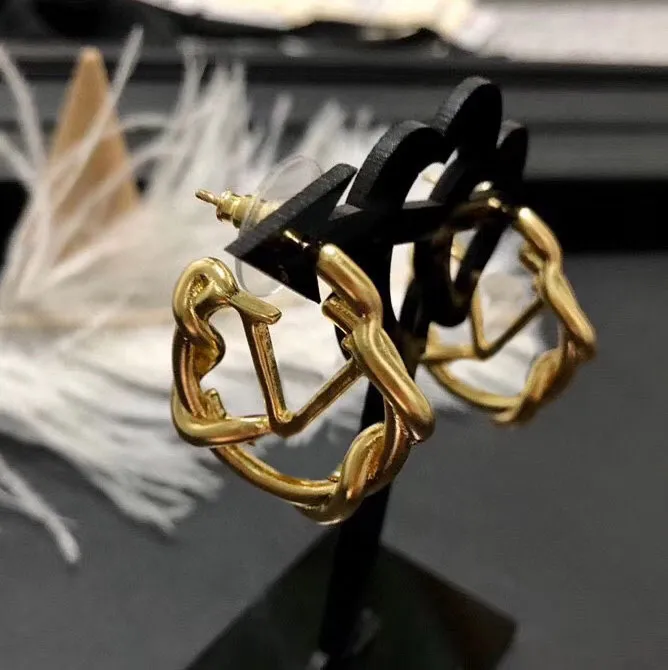 Mode guldhoop örhängen aretes för kvinnor fest bröllopälskare gåva smycken engagemang med box nrj