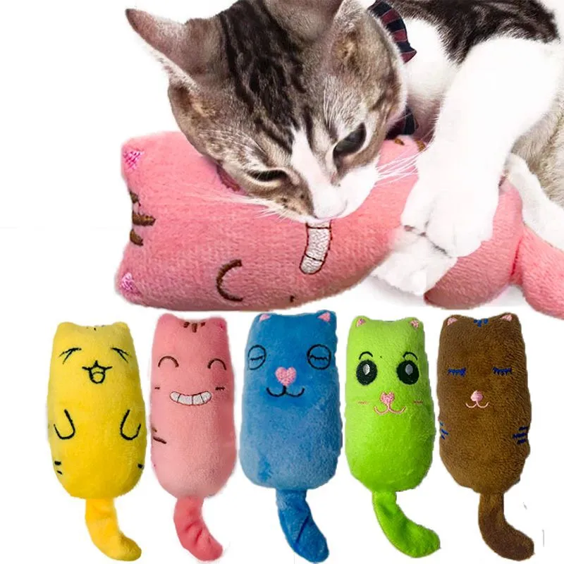 Catnip Toys for Indoor Cats Cat Chew Toys Bite Resistant Teeth Interactive Kitten Plaything Filled Cartoon Plush Toy Kitty Gifts Wholesale H12