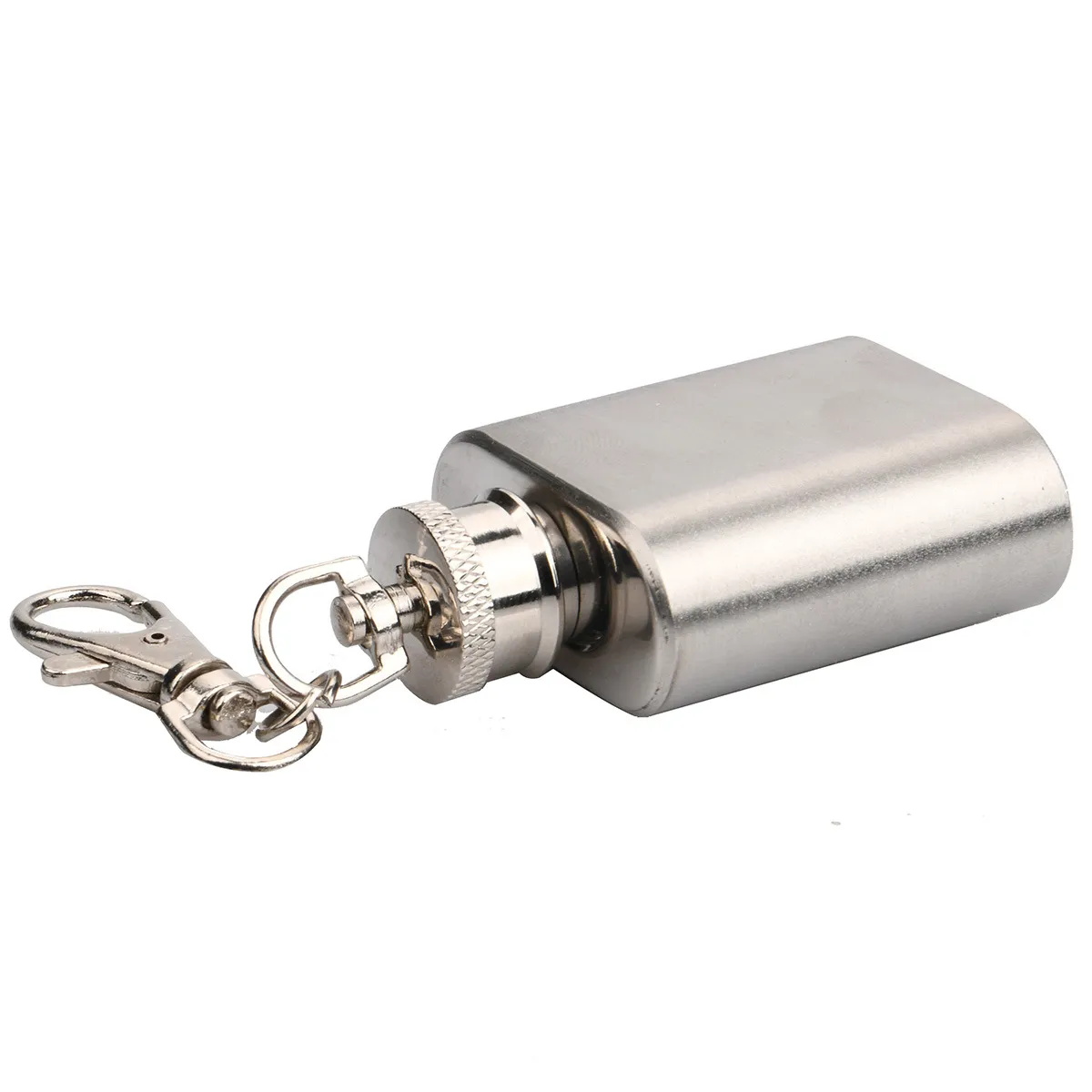 Flasks 1oz 28ml Stainless Steel Key Chain Ring Hip Liquor Whiskey Alcohol Flask Cap Pocket Wine Bottle DH8978