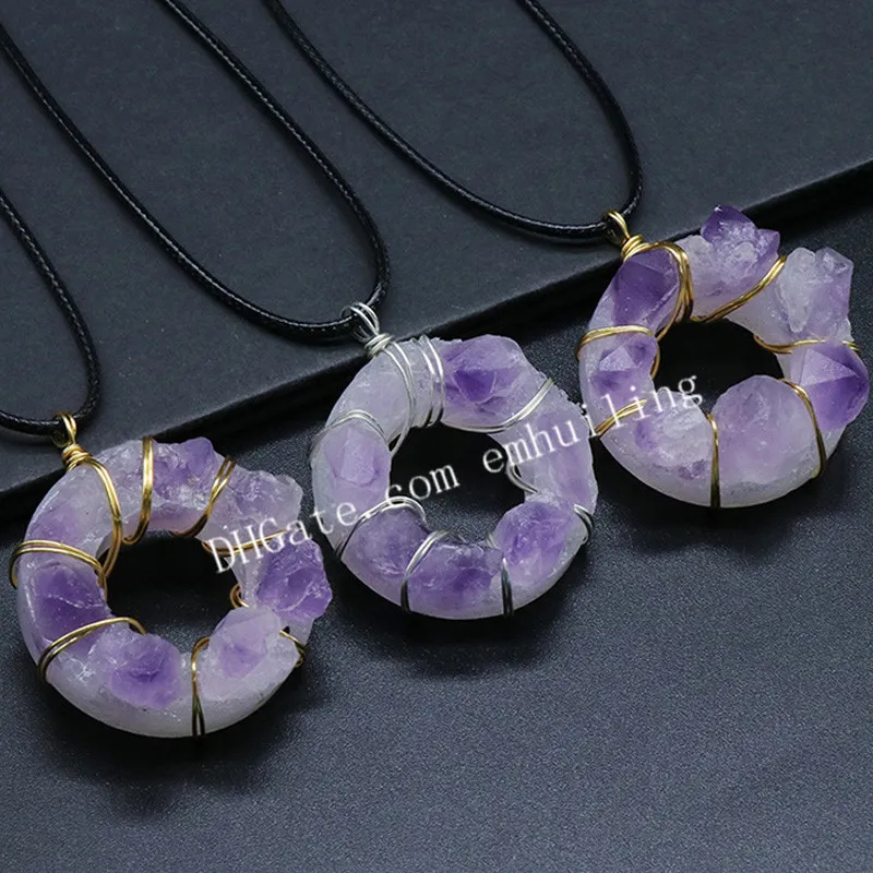 Amethyst donut pendant discount