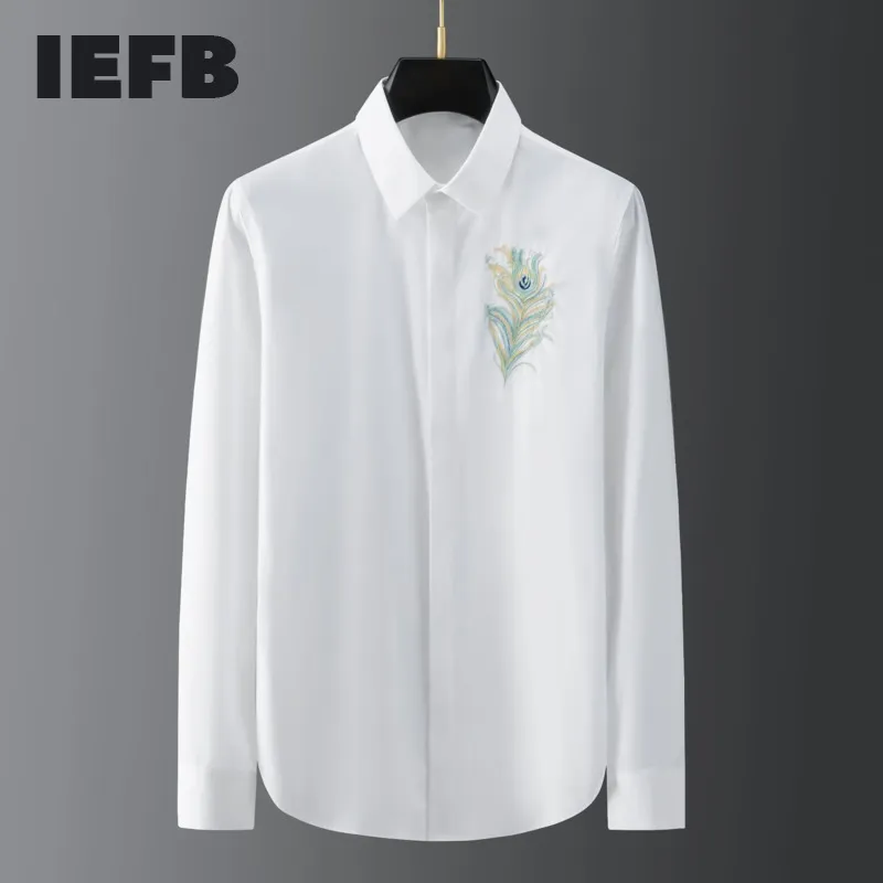 Mens Long Sleeve Slim Embroidered Shirt with Turn-down Collar Polyester  Broadcloth Fabric from Dhgate Mens Casual Shirts - price 100.16