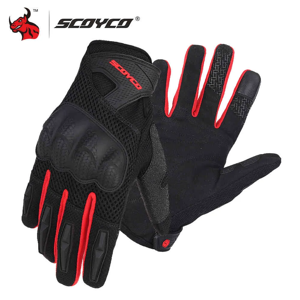 SCOYCO Motorrad Sommer Atmungsaktive Mesh Moto Vollfinger Motocross Off-Road Racing Männer Motorrad Handschuhe