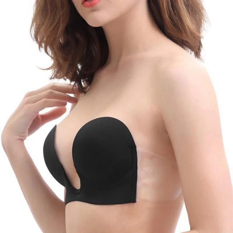 Sticky Adhesive Strapless Invisible Silicone Push up Bra by Soul