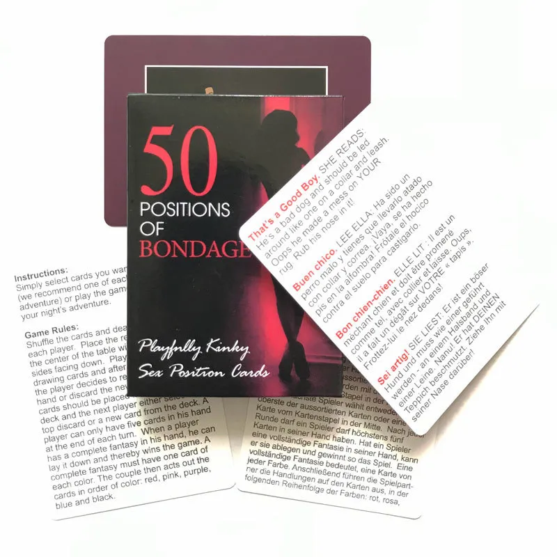 50 Posizioni delle carte di Bondage Oracles Card For Fate Divination Gioco da tavolo Tarocchi e una varietà di opzioni giochi individuali