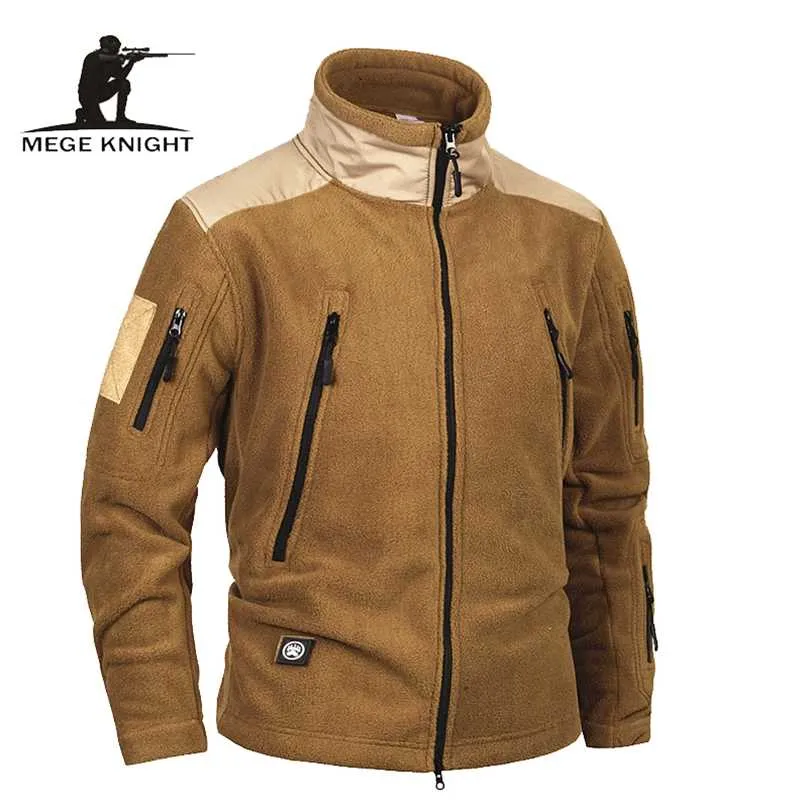 Mege Abbigliamento di marca Giacca e cappotto da uomo in pile militare tattico, giacca militare calda antivento per l'inverno 211217