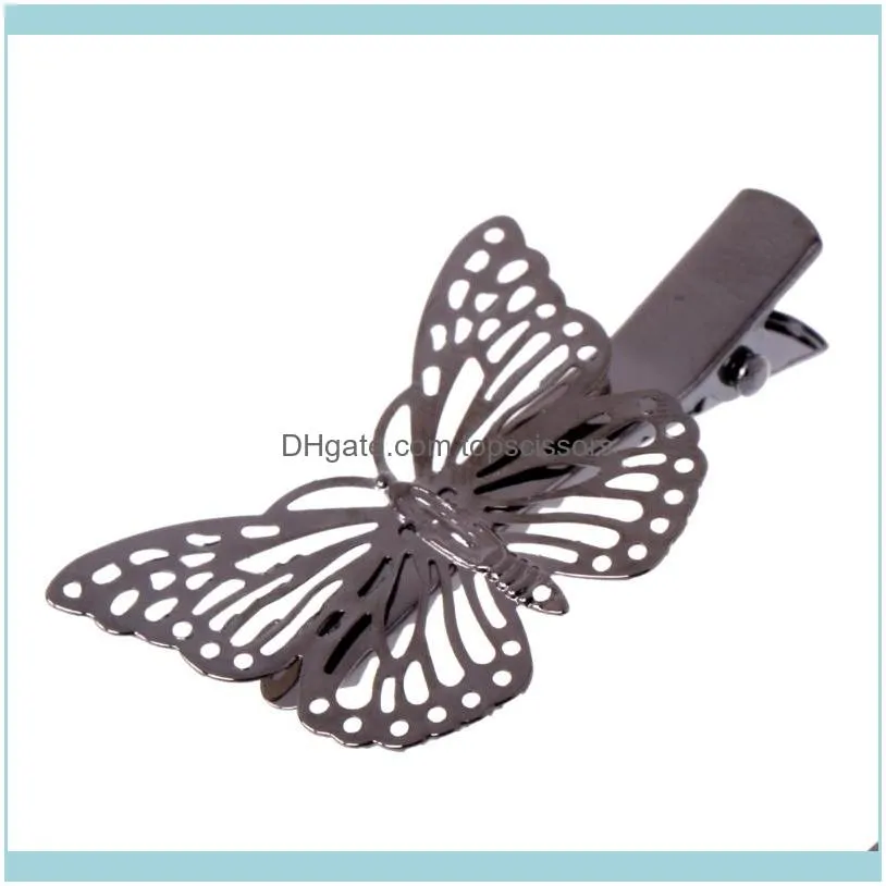 Amaing Coming Golden Butterfly Hair Accessories Clip Headpiece Head Side Decor Wedding Jewelry1