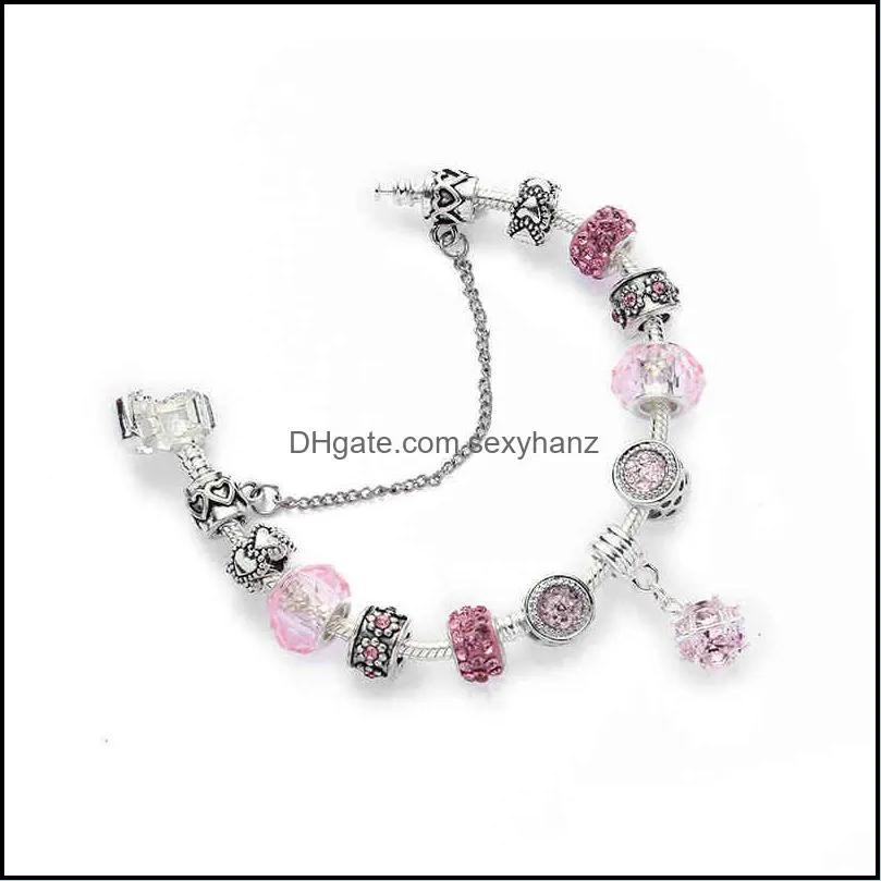 Bracelets bracelet Crystal personality big hole Bead DIY handle string Pan Jia point diamond alloy hand jewelry