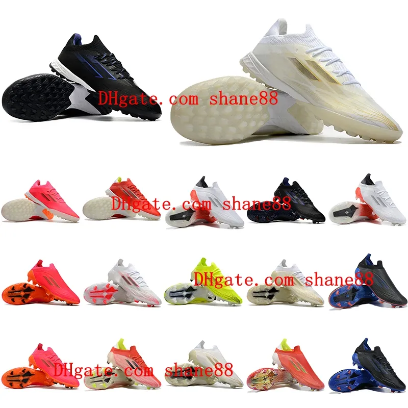 2021 Soccer Shoes X Speedflow + FG Rood / Kern Zwart / Solar Rood Schoenplaatsen SpeedFlow.1 TF Turf Voetbalschoenen Grootte US 6.5-11