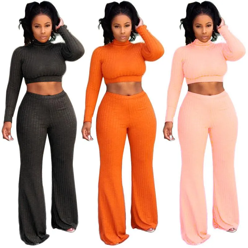 Frauen Baumwolle Crop Top Hosen Outfit 2 Stück Set Trainingsanzüge für Frauen weibliche Dame Winter Damen zweiteiliges Set Damenanzug 2021