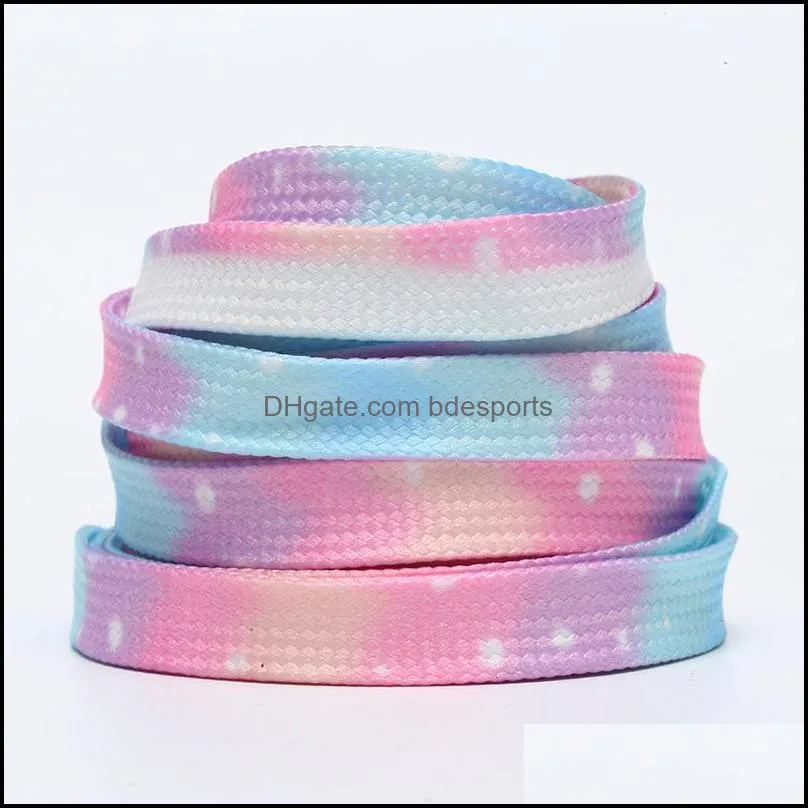 Tie Dye shoelaces Canvas shoes rope white grey blue Mint Green rust Pink fashion colorful laces length 100-180 cm
