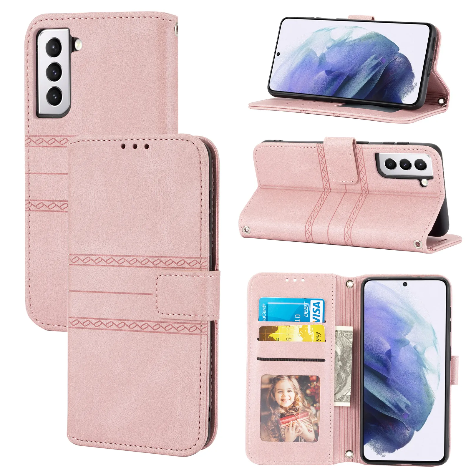 Custodie a portafoglio Skin Feel con slot per schede per iPhone 13 Pro Max 12 11 XR XS 8 Plus Samsung S20 FE S21 S22 Ultra A21S A31 A51 A71 4G A02S A32 A52 A72 5G Google Pixel 6