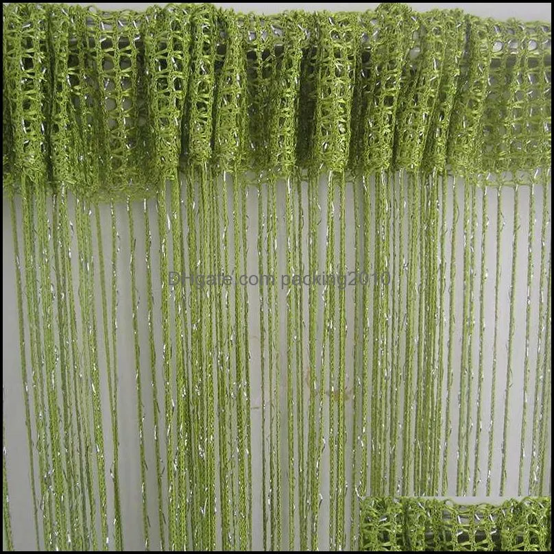 ZiDeTang Flat Dense Glitter Fringe Tassel Polyester Door Curtain Deco String Room Divider Curtain Panel Window Screen Blin