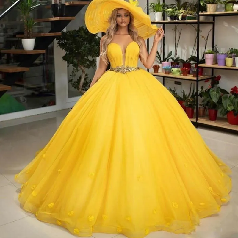 2021 Elegant Yellow Ball Quinceanera Dresses Beads... From Fittedbridal,  $160.81 | DHgate.Com