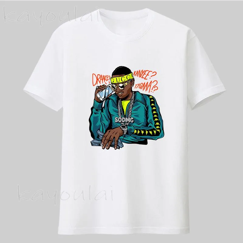 Мужские футболки оптом 2021 Soulja Boy Tyga Shirt Customized Graphic T Hirts Мужская уличная одежда с коротким рукавом с круглым вырезом