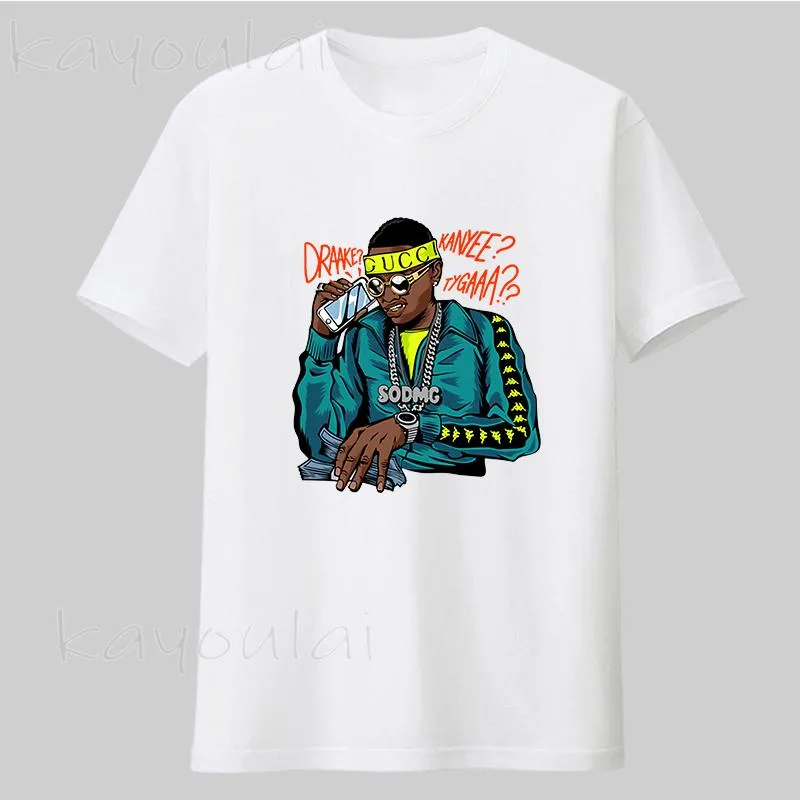 Camisetas Masculinas Atacado 2021 Soulja Boy Tyga Shirt Custom Graphic T Hirts Men Manga Curta Streetwear O-neck