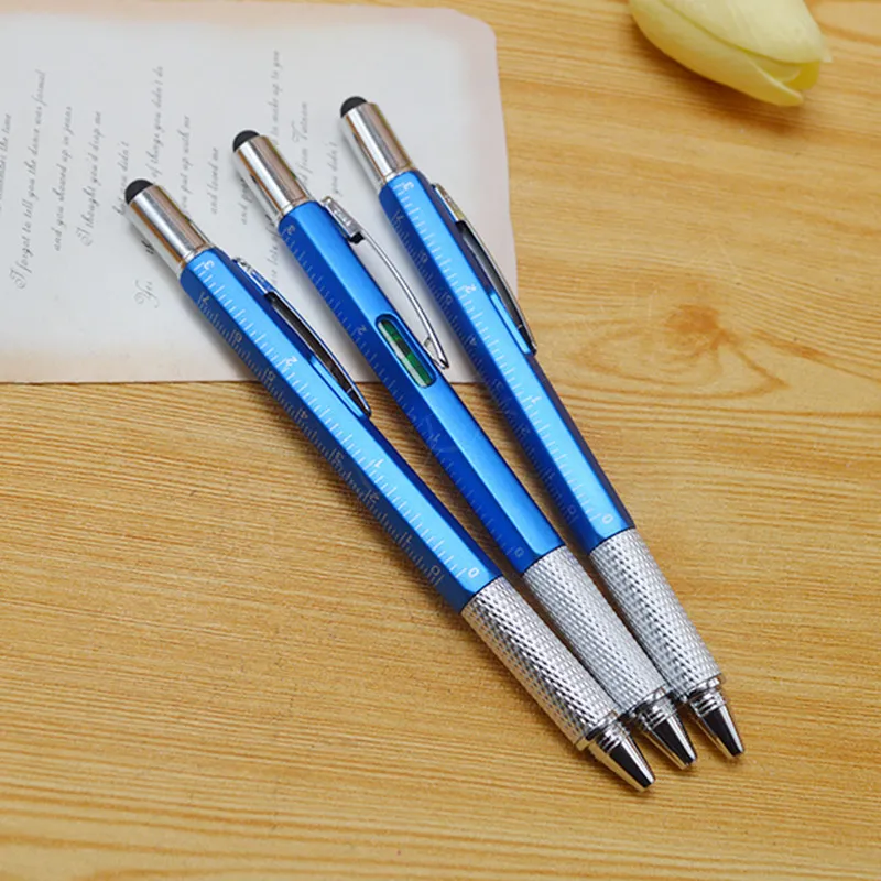 Small batch multifunctional screwdriver ballpoint pen plastic tool pen six-in-one level touch advertising student gift pen