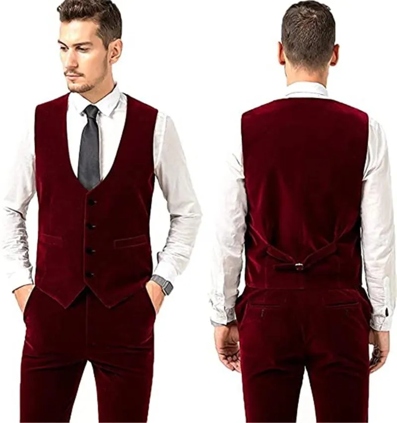 完成品 メンズスーツブレザーブルゴーニュ3ピースメンズウェディングベルベットスリムフィットラペルビジネス二重抽選ベストコスチュームフォーマルterno Masculino Clot 売り切り特価 Vtech Computer Com