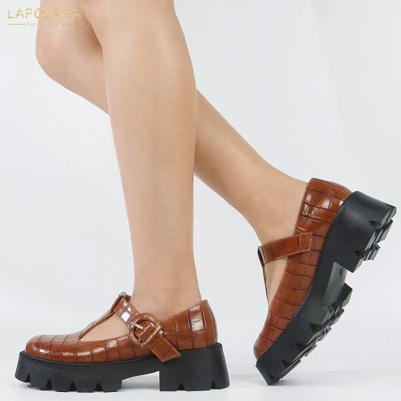 Jurk Schoenen Lapolaka Leuk Meisje Mary Jane Dames Gesp Strap Med Heel met Platform Sweet Casual Chaussure Femme Zapatos de Mujer