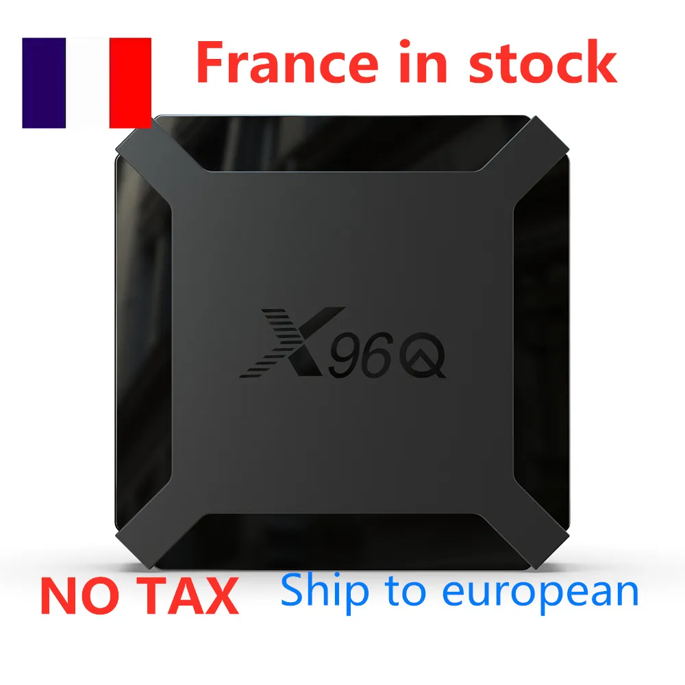 フランスからヨーロッパへの出荷x96qテレビボックスAndroid 10 OS Allwinner H313 Quad Core 1GB 2GB RAM 8GB 16GB ROM 4K
