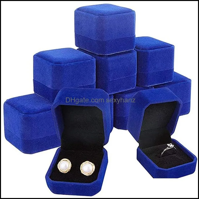 Square Jewelry Boxes Ring Earrings Pendant Collection Organizer Holder Wedding Engagement Gift Packaging Box Cases GWE11766