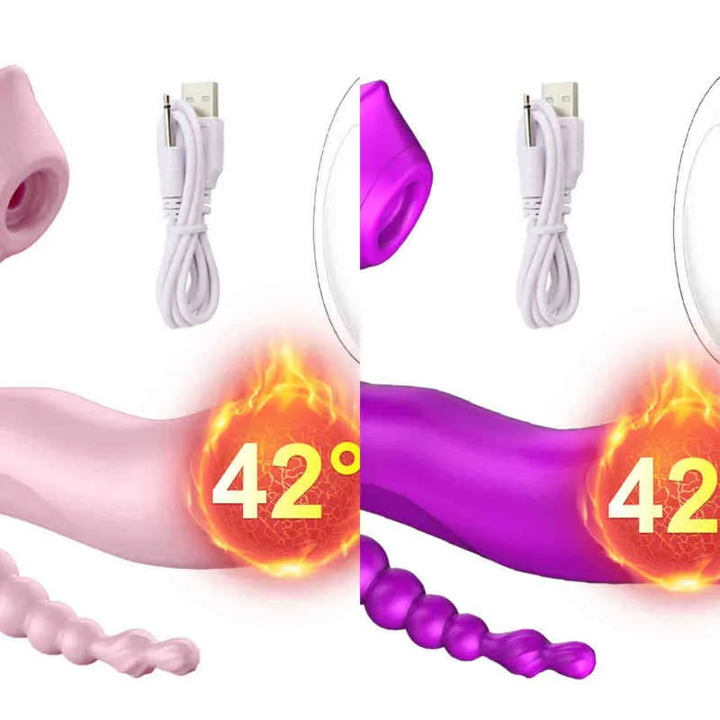 NXY SEX BIBRATERS 3 in 1 Sucking Vibrator Clitoris Sucker 항문 발톱 질성 자극기 여성용 장난감 1217 용 착용 할 수있는 구강 에로틱 장난감 딜도