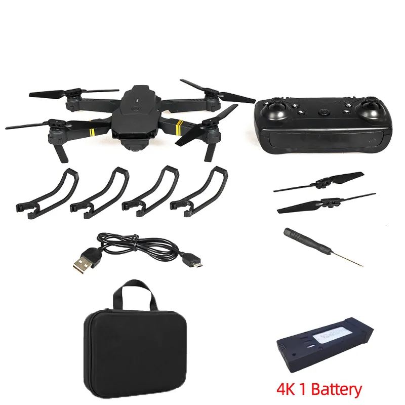Tasca antiurto pieghevole Mini e58 Drone Telecomando con fotocamera 1080p Hd 4k FPV Quadcopter wifi Ritorno automatico Selfie